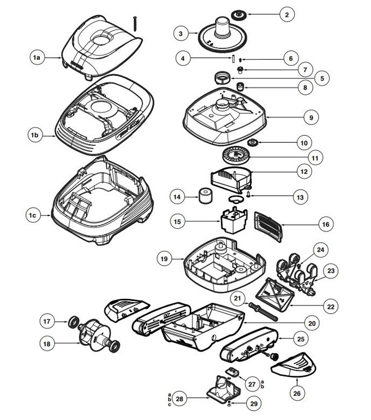 Hayward Pool Vac XL Inground Pool Cleaner for Concrete Pools | 2025ADC Parts Schematic