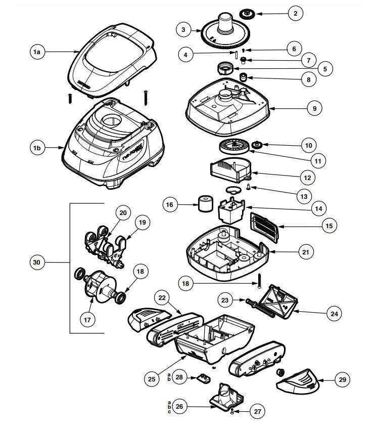 Hayward Navigator Inground Pool Cleaner for Vinyl Pools | 925ADV Parts Schematic