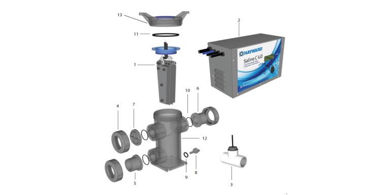 Hayward Commercial Saline C 6.0 Chlorine Generator | HCSC60 Parts Schematic