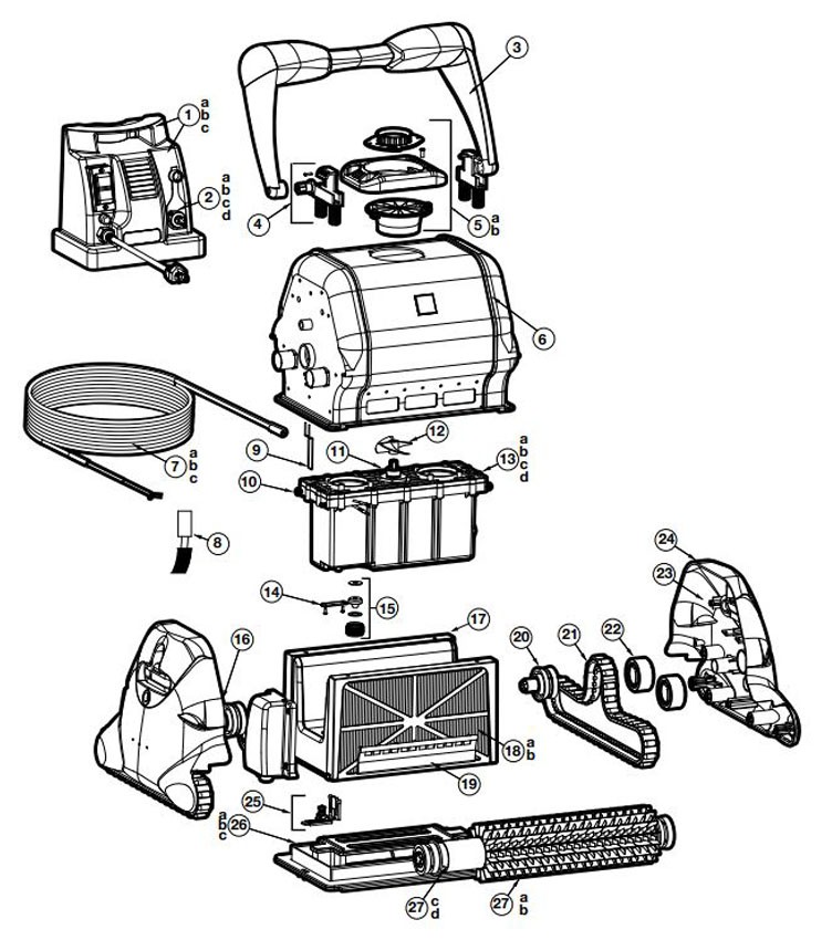 Hayward TigerShark Inground Robotic Pool Cleaner | RC9950CUB Parts Schematic