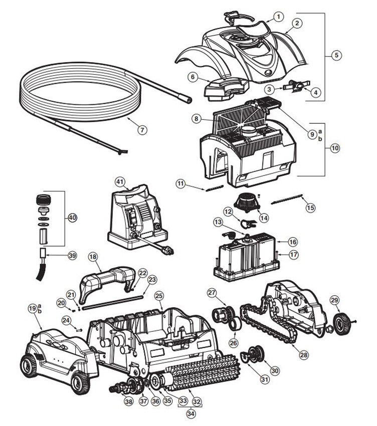 Hayward SharkVac XL Robotic Pool Cleaner | 60' Cord | RC9740WCCUB Parts Schematic