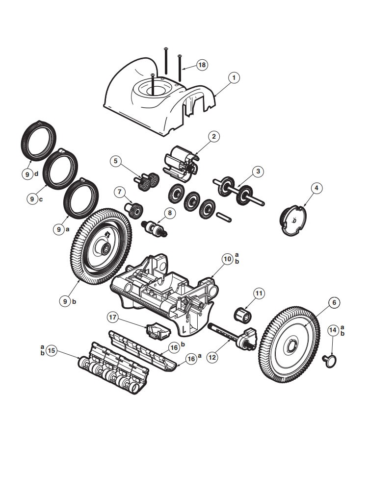 Poolvergnuegen PoolCleaner 2-Wheel Suction Side Cleaner | White & Blue | 896584000-013 Parts Schematic