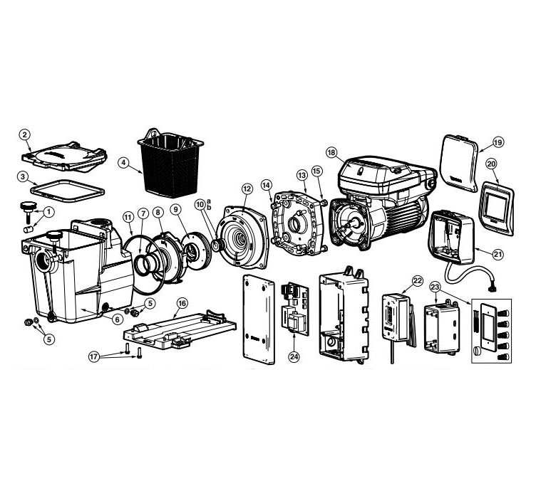 Hayward Super Pump VS700 Omni Variable Speed | 1.65HP 230V | HL2670020VSP Parts Schematic