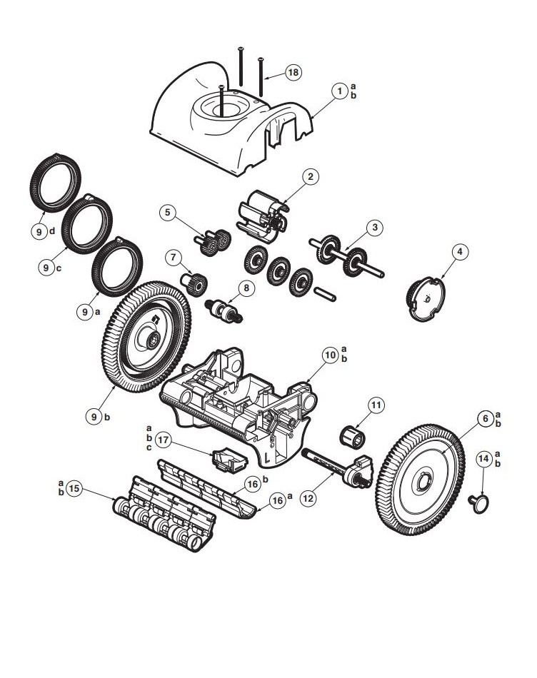 Hayward Poolvergnuegen The PoolCleaner 2 Wheel Suction Cleaner | White | PBS20JST Parts Schematic