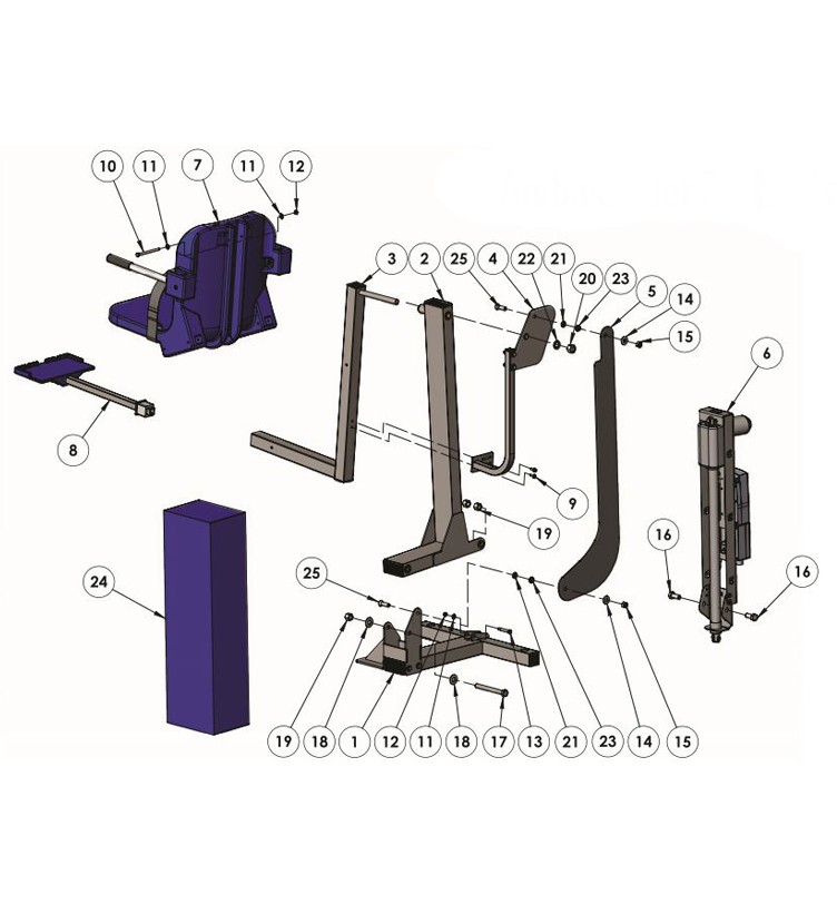 Aqua Creek Ambassador Pool Lift Deep Draft | No Anchor | White with Tan Seat | F-PPXRD-T Parts Schematic
