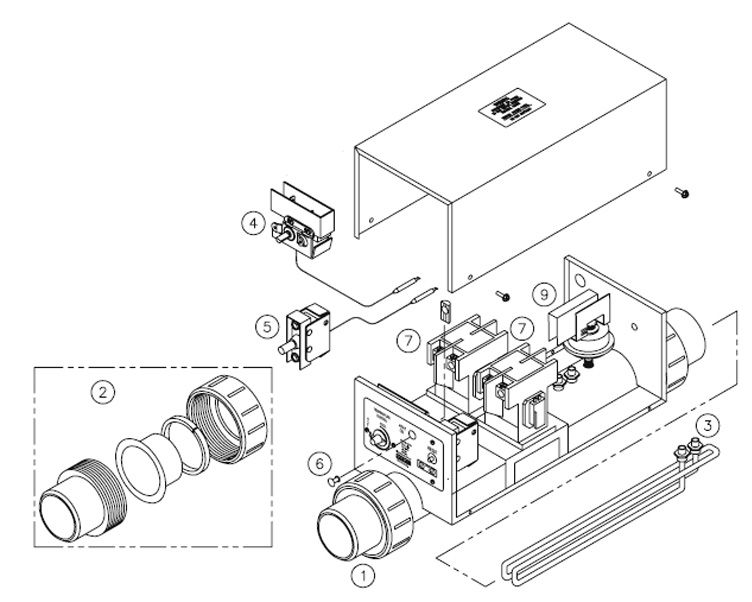 Coates In-Line 6kW 240V Electric Heater | 6ILS Parts Schematic