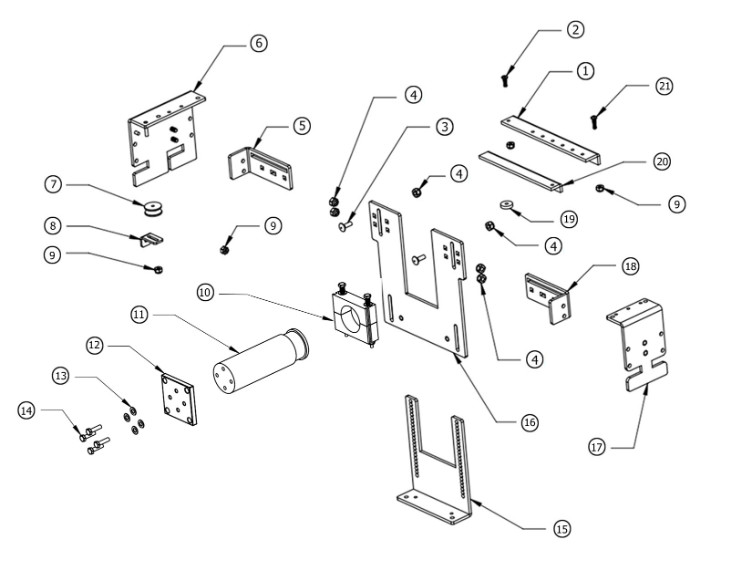 Coverstar Box NME Bracket CS1800 RT UG-Left | A0334 Parts Schematic