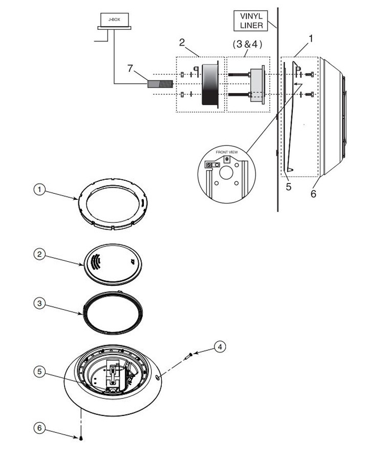 AquaLumin III Above Ground Pool Light | 250W 120V | 100' Cord | 78864250 Parts Schematic