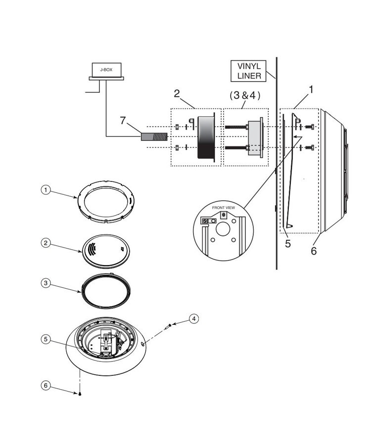 AquaLumin lII Above Ground Pool Light | 100W, 12V, 50' Cord | 78873500 Parts Schematic