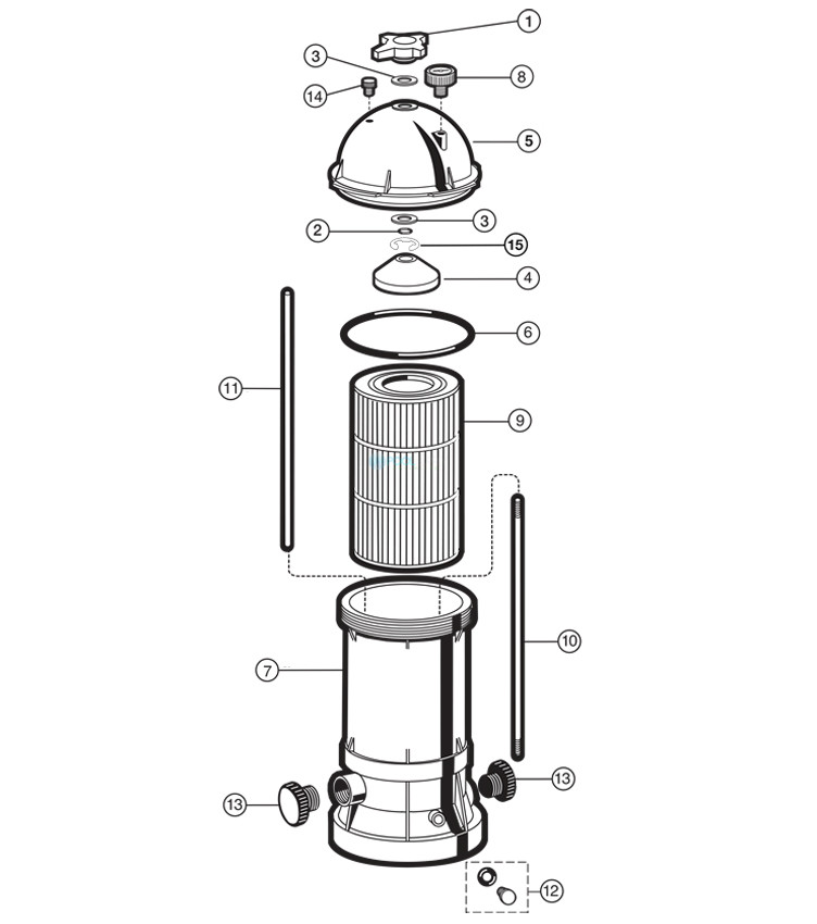 Hayward Star Clear Plus Filter 1.5" Female Threads | 120 Sq. Ft. | C1200 Parts Schematic