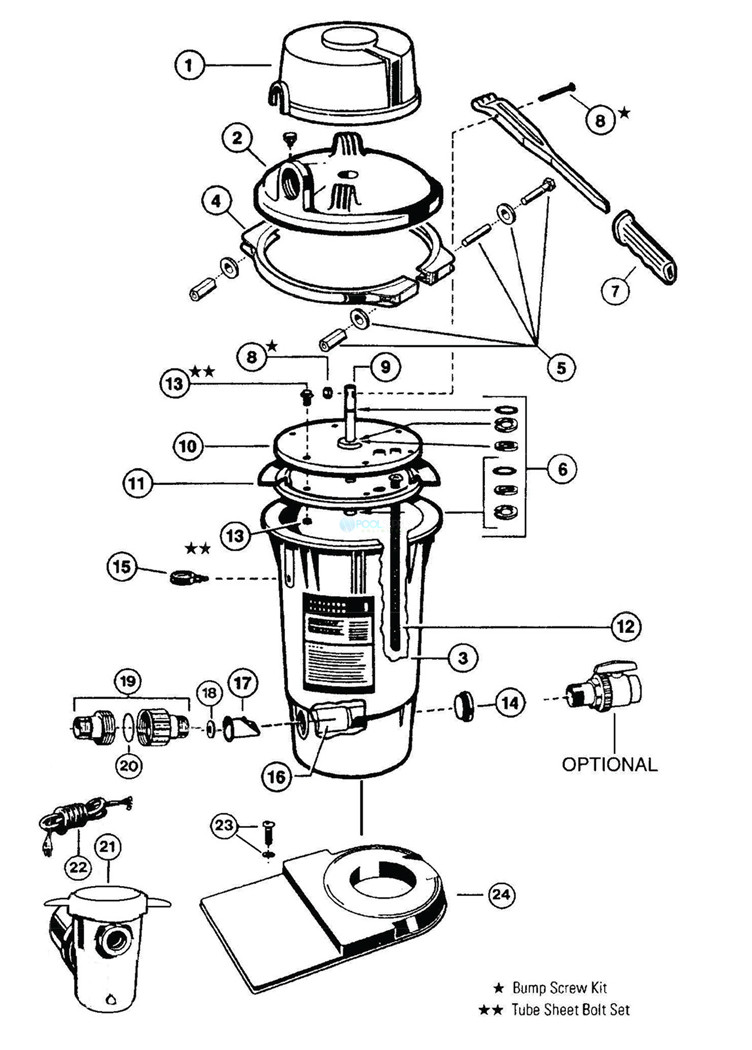 Hayward Perflex with Clamp Modular Above Ground Pool DE Filter | 20 Sq Ft | W3EC40AC Parts Schematic