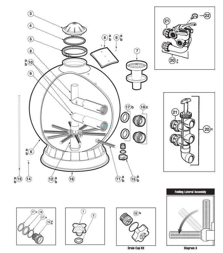 Hayward Pro Plus Sand Filter 31" Without Valve | S311SX Parts Schematic