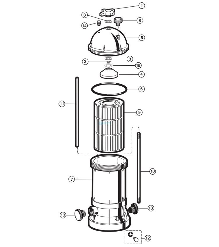 Hayward Star Clear Plus Filter 2" Slip Ports | 90 sq. ft. | C9002S Parts Schematic