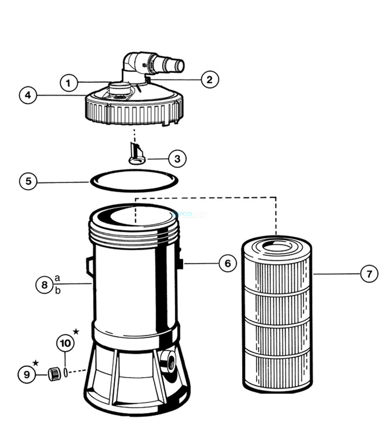 Hayward EasyClear Cartridge Filter 55 Sq Ft | C550 Parts Schematic