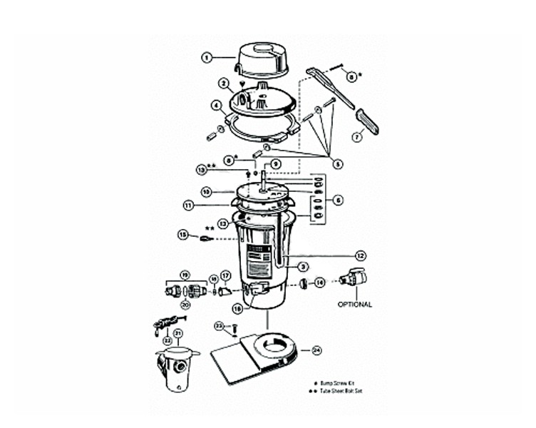 Hayward Perflex System DE 1.5HP with Hose Kit | 25SQFT | W3EC50C93S Parts Schematic