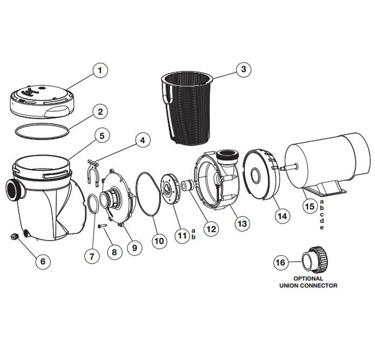 Hayward Matrix Pump 1HP with Micro Timer & CD | SP1592FT Parts Schematic