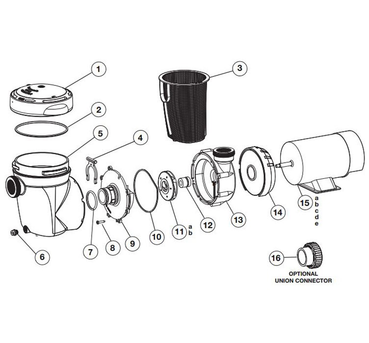 Hayward Matrix 1HP Pump with Micro Timer/T-Lock with Cord | SP1592FTTL Parts Schematic