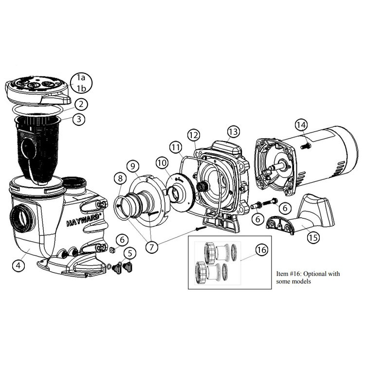 Hayward Max-Flo II 2-Speed Uprated Pool Pump | 1.5HP 230V | SP2710X152 Parts Schematic