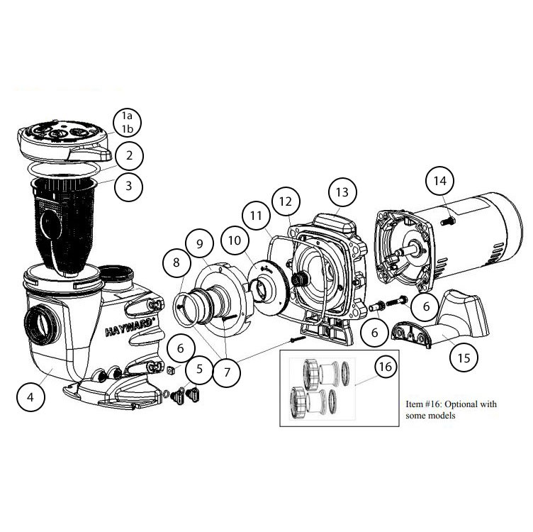 Hayward Max-Flo II 2-Speed Uprated Pool Pump | 2HP 230V | SP2715X202 Parts Schematic