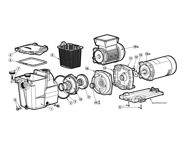 Hayward Super Pump | 115-230V 1HP Up Rated | W3SP2607X10 Parts Schematic