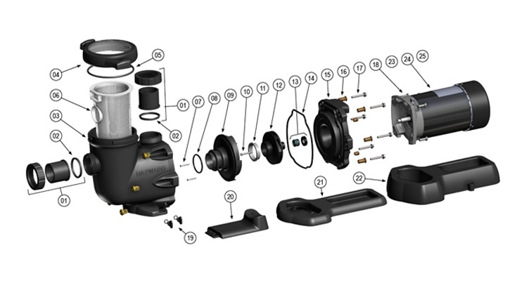 Hayward Tristar High Performance 2-Speed Pool Pump | 1.5HP Max Rate 115/230V | SP3210X152 Parts Schematic