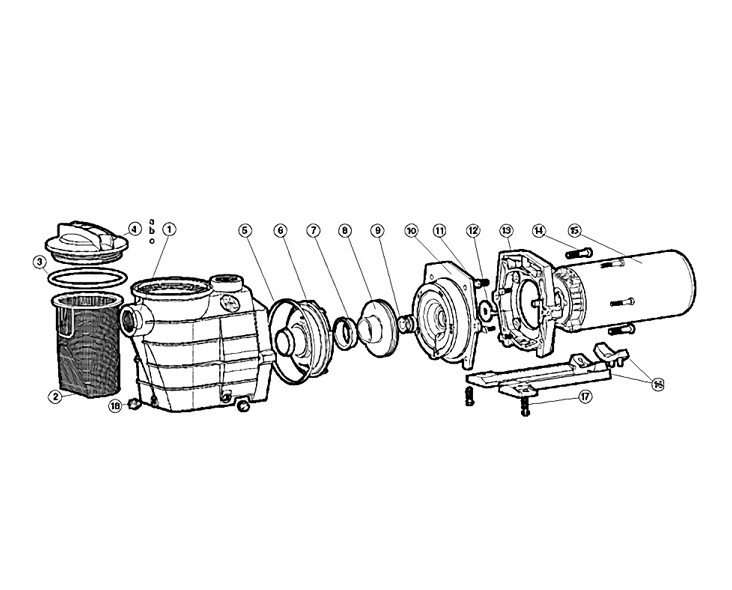 Hayward Super II Single Speed Pool Pump | 1HP Max Rated 115-230V | W3SP3007X10AZ Parts Schematic