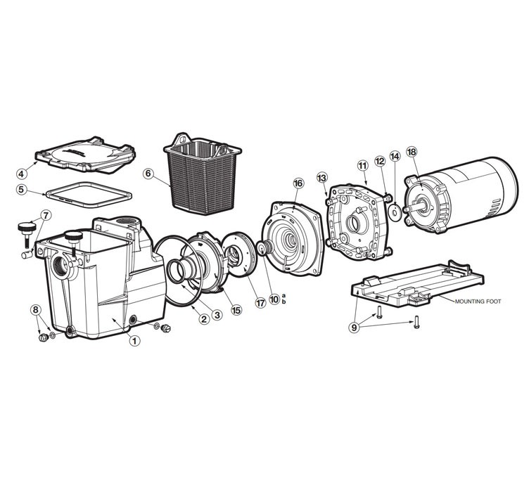 Hayward 2-Speed Super Pump w/Switch | 2HP 230V | SP2615X202S Parts Schematic