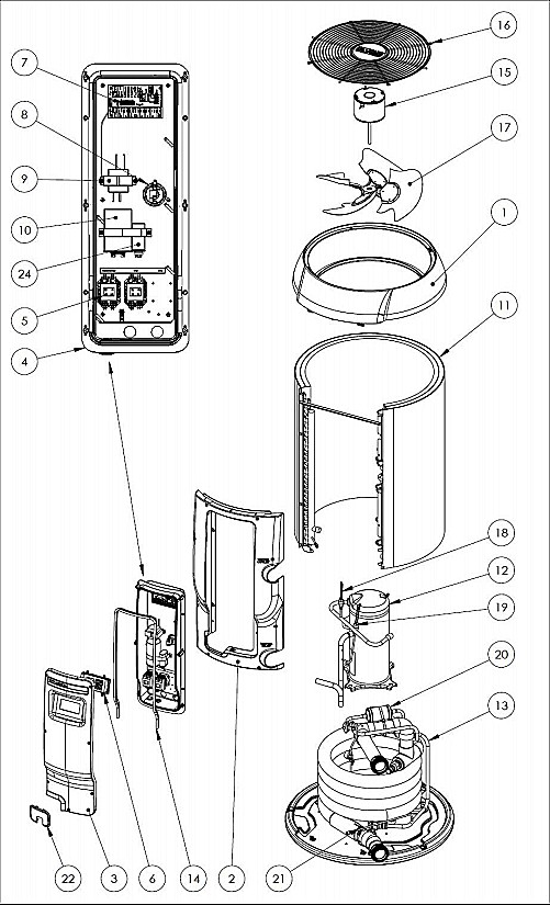 Hayward HeatPro Heat Pump 85K BTU | HP20854T Parts Schematic