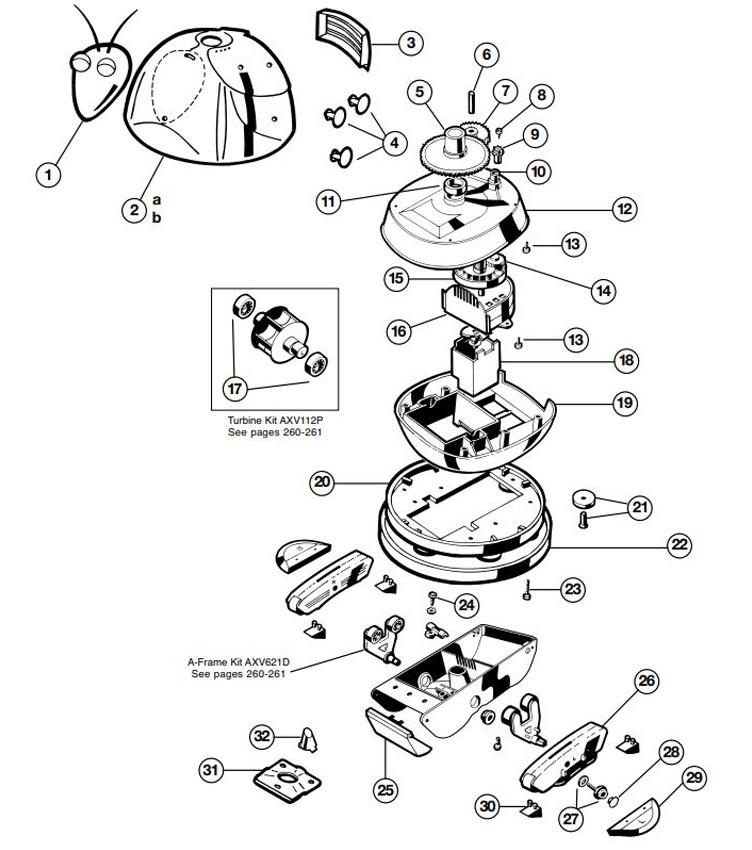 Hayward Aqua Bug Above Ground Suction Pool Cleaner | Includes Hoses | W3500 Parts Schematic