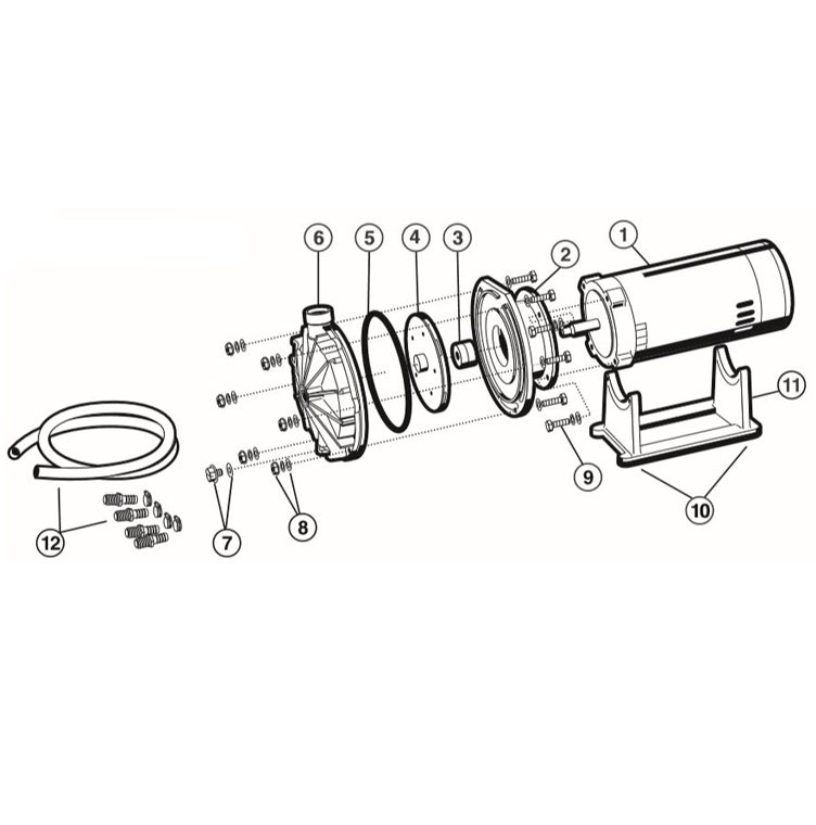 Hayward 3/4" HP Booster Pump 115/230V | 5060 Parts Schematic