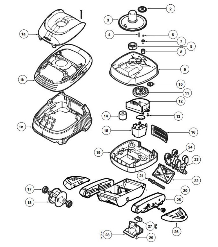 Hayward Pool Vac XL Inground Pool Cleaner for Concrete Pools | W32025ADC Parts Schematic