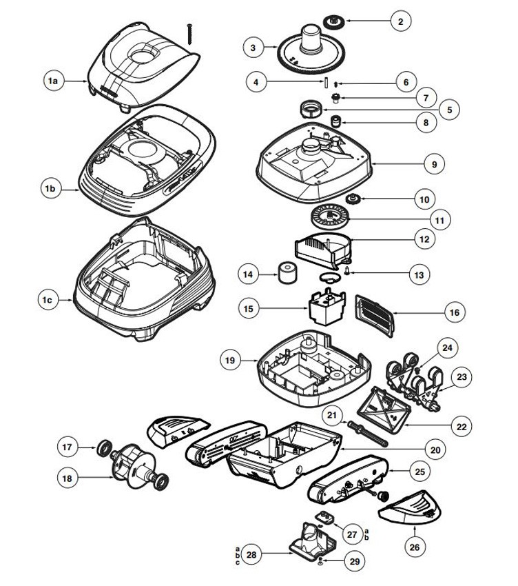 Hayward Pool Vac XL Inground Pool Cleaner for Vinyl Pools | W32025ADV Parts Schematic