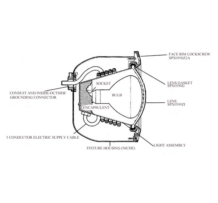 Hayward Astrolite II Light | 100W 120V 150' Halogen | SP0591HSL150 Parts Schematic