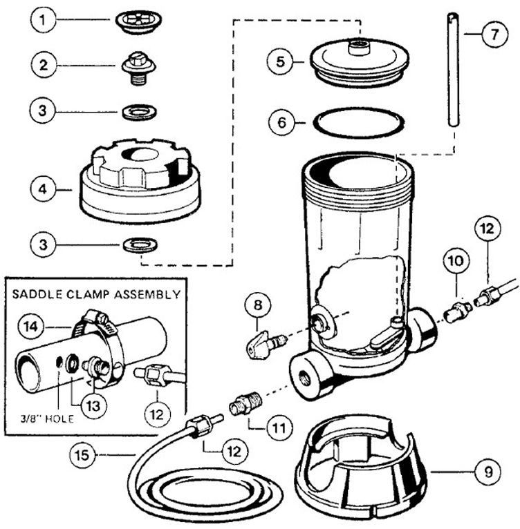 Hayward Automatic In-Line Chlorine Feeder | CL200 Parts Schematic