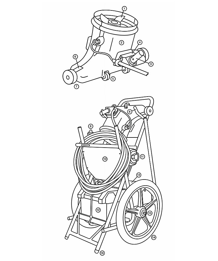 Hammerhead Service-21 Cleaner - 21" - 60' Cord | SERVICE-21-60' Parts Schematic