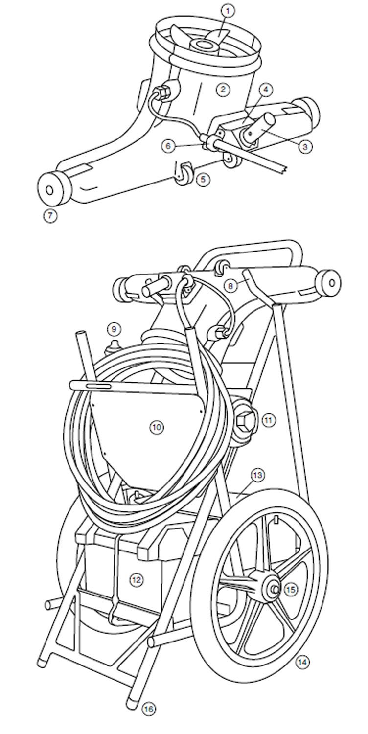 Hammerhead Service-30 Cleaner - 30" - 60' Cord | SERVICE-30 Parts Schematic