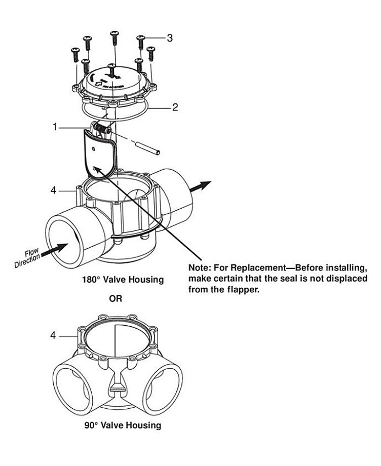 Jandy Pro Series 180 Degree Spring Check Valve 1.5"x2" | 7235 Parts Schematic