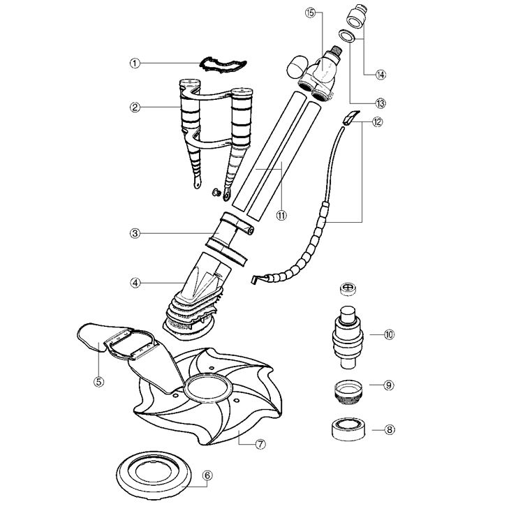 Pentair Kreepy Krauly Classic Pool Cleaner | Concrete Pool Model | Starfish Seal | K70400 Parts Schematic