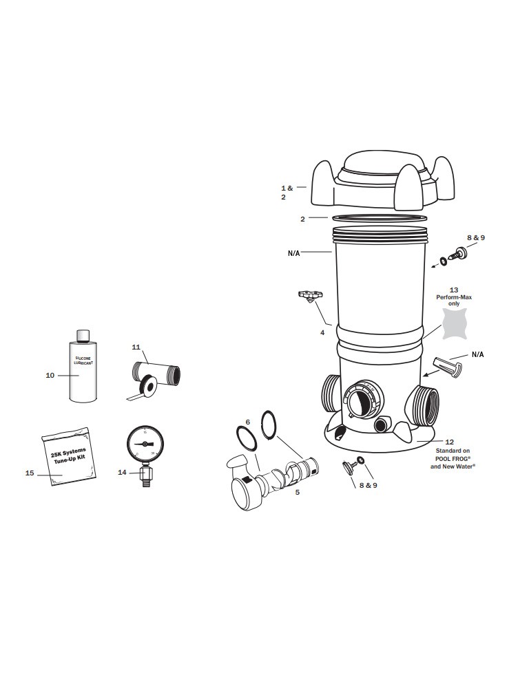 King Technology Pool FROG 6100 Series Sanitizing System for Above Ground Pools | 6180 Model | Up to 25,000 Gallons | 01-01-6180 Parts Schematic