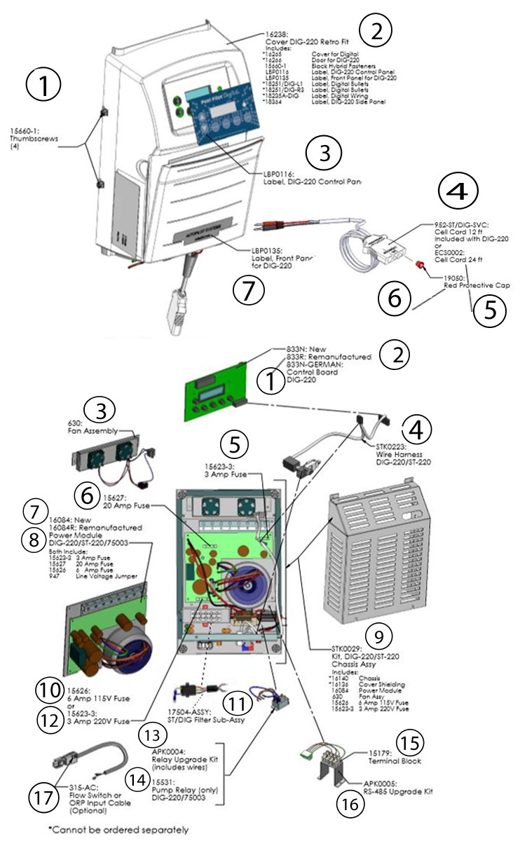 AutoPilot Pool Pilot Digital Salt Cell Power Supply System | 220V | DIG-220 Parts Schematic