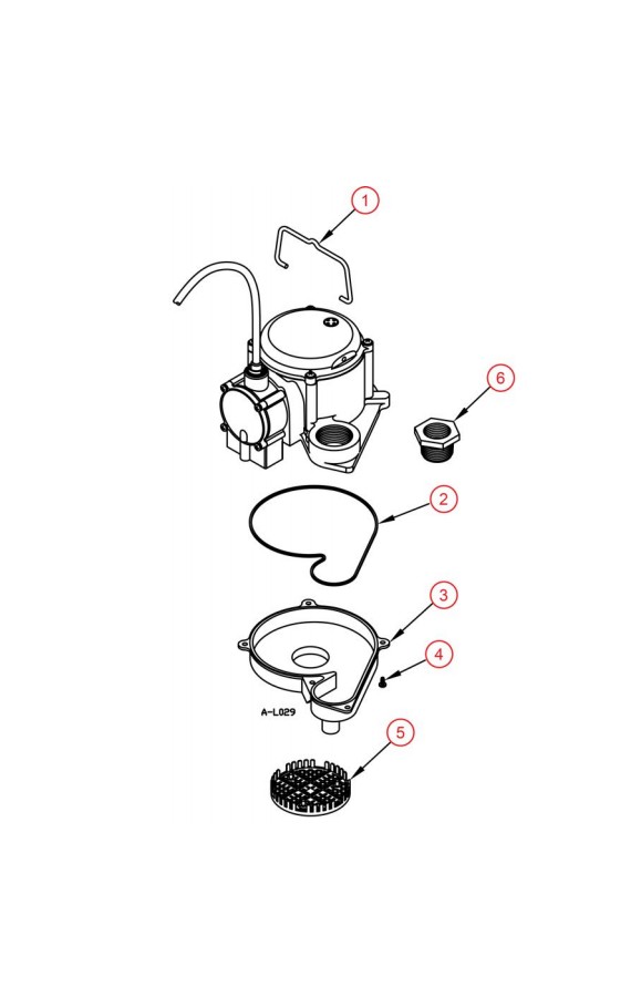 Franklin Electric Little Giant 8 Series Submersible Sump Pump | 8-CIA .4HP 115V 54 GPM 25-Foot Power Cord | 508158 Parts Schematic