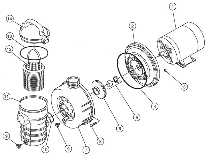 Pentair Dynamo 1.5HP Above Ground Pool Pump 25' Cord switch 115V 230V | 340290 Parts Schematic