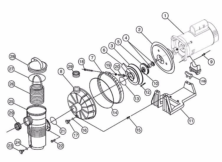 Pentair Challenger .75HP High Flow  Pool Pump Up-Rated 115V 230V | 343232 Parts Schematic