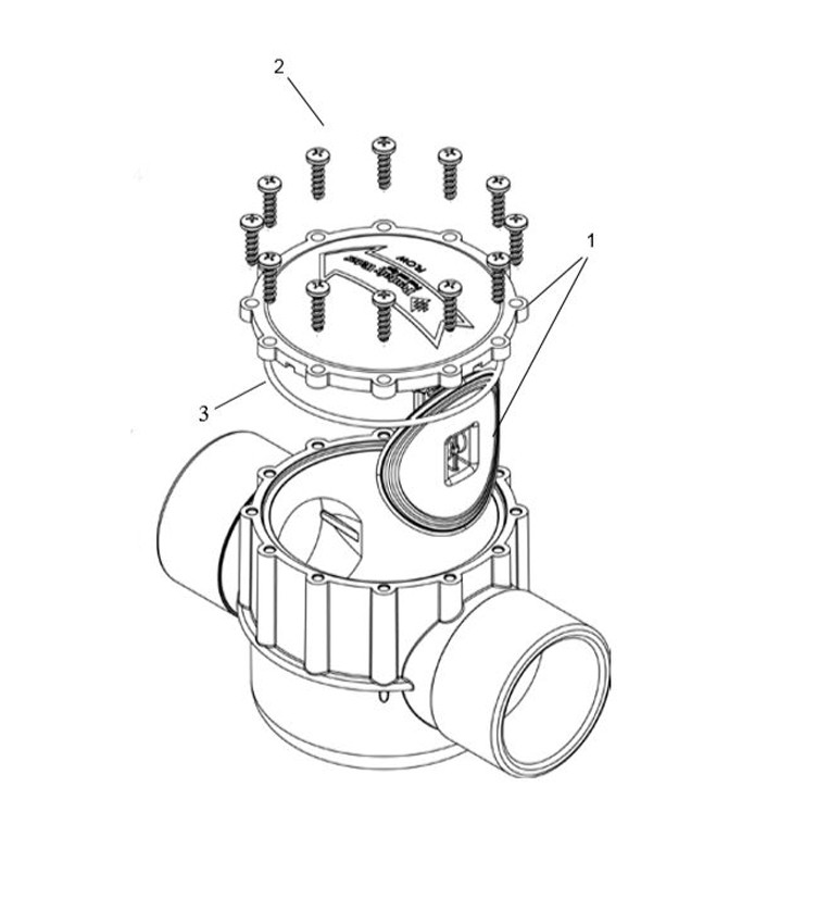 Pentair Diverter and Check Valve CPVC 2"x2.5" | 263042 Parts Schematic