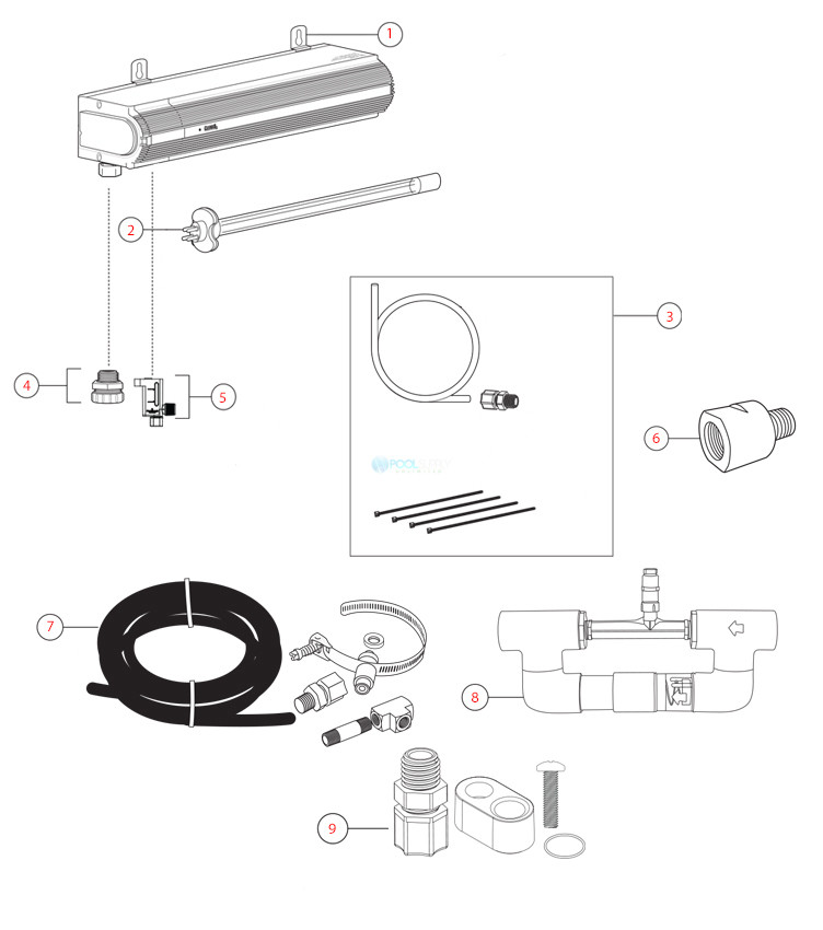 Paramount Clear O3 Ozone Generator | 004-402-3880-00 Parts Schematic