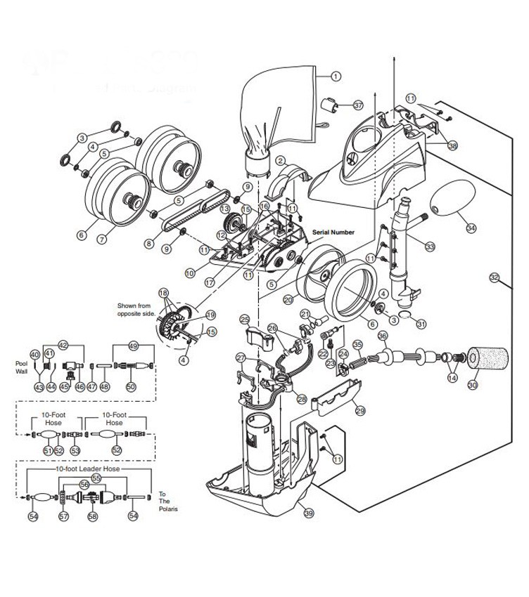 Polaris 380 Automatic Pool Cleaner | Includes Hose & Back-up Valve | F3 Parts Schematic