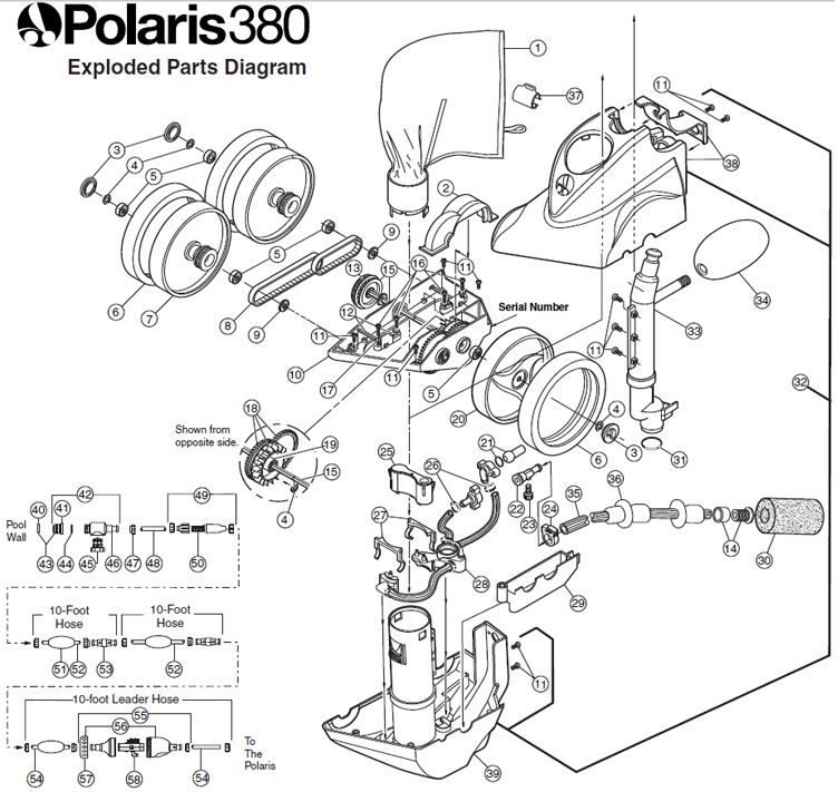 Polaris 380 Automatic Pool Cleaner  | Includes Hose & Back-up Valve | F3B Parts Schematic