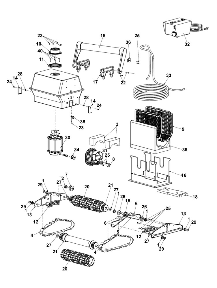 Aquabot Classic Robotic Pool Cleaner | AB Parts Schematic