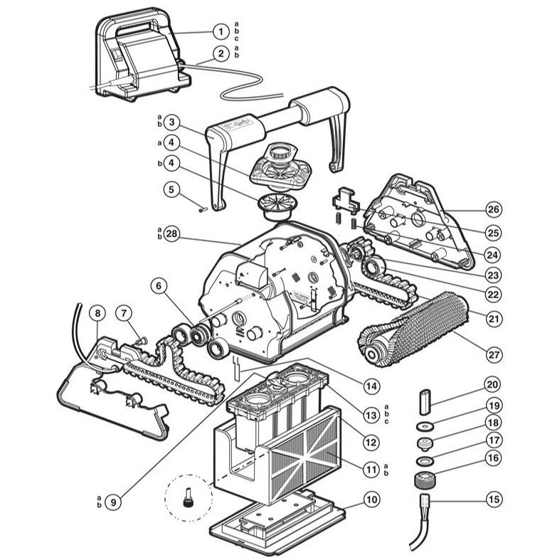 Hayward TigerShark QC Robotic Pool Cleaner | 55' Cord | RC9990GR Parts Schematic