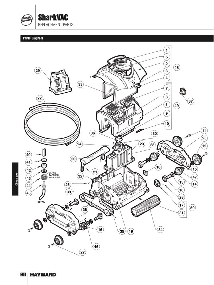 Hayward SharkVac Robotic Pool Cleaner with 50' Cord | RC9740 Parts Schematic